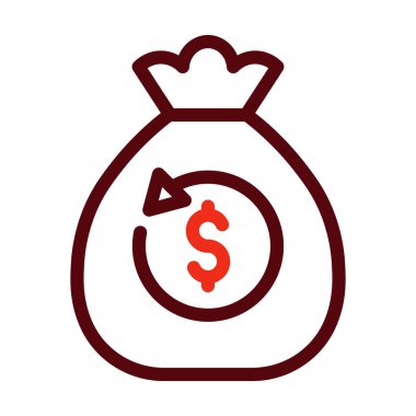 Kişisel ve ticari kullanım için Yatırım Vektörü Kalın Çizgi İki Renk Simgelerinin Dönüşü