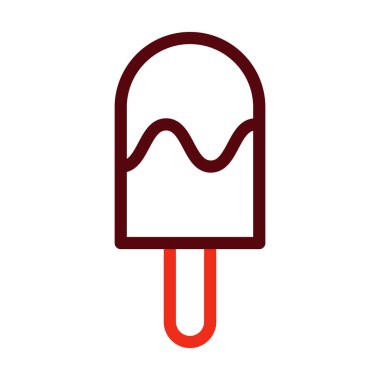 Kişisel ve Ticari Kullanım İçin Popsicle Vektör Kalın Çizgisi İki Renk Simgesi