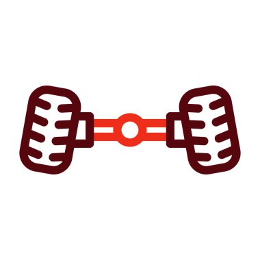 Kişisel ve Ticari Kullanım İçin Tekerlek Hizalama Vektör Kalın Çizgisi İki Renk Simgesi