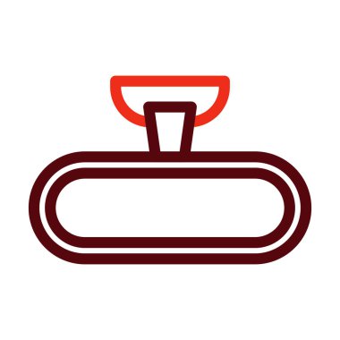 Kişisel ve Ticari Kullanım İçin Dikiz Görünümü Kalın Çizgisi İki Renk Simgesi