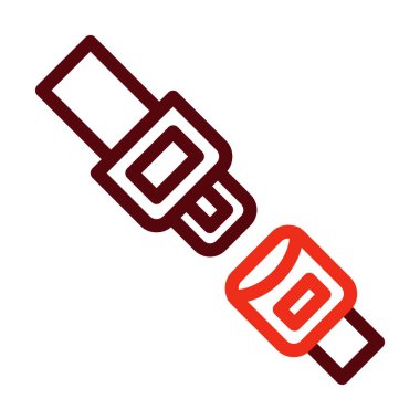 Kişisel ve Ticari Kullanım İçin Emniyet kemeri Kalın Çizgisi İki Renk Simgesi