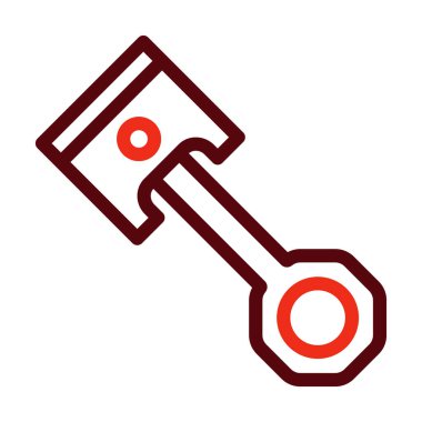 Kişisel ve ticari kullanım için Piston Vektör Kalın Çizgisi İki Renk Simgesi