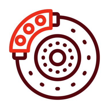 Kişisel ve ticari kullanım için Fren Vektörü Kalın Çizgisi İki Renk Simgesi