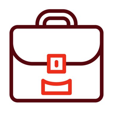 Kişisel ve Ticari Kullanım İçin Evrak Çantası Vektör Kalın Çizgisi İki Renk Simgesi