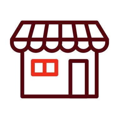 Kişisel ve Ticari Kullanım İçin Piyasa Vektörü Kalın Çizgisi İki Renk Simgesi