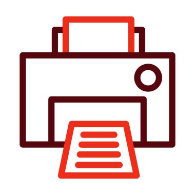 Kişisel ve ticari kullanım için Yazıcı Vektör Kalın Çizgisi İki Renk Simgesi