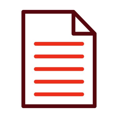 Kişisel ve Ticari Kullanım İçin Belge Vektörü Kalın Satırı İki Renk Simgesi