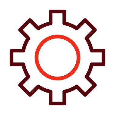 Kişisel ve ticari kullanım için Dişli Vektör Kalın Çizgisi İki Renk Simgesi