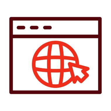 Kişisel ve Ticari Kullanım İçin Tarayıcı Vektör Kalın Çizgisi İki Renk Simgesi