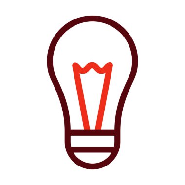 Ampul Vektörü Kalın Çizgisi Kişisel ve Ticari Kullanım İçin İki Renk Simgesi