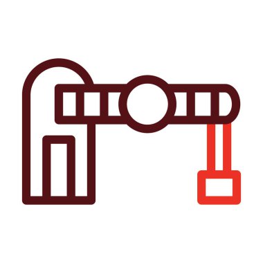 Kişisel ve ticari kullanım için Bariyer Vektör Kalın Çizgisi İki Renk Simgesi