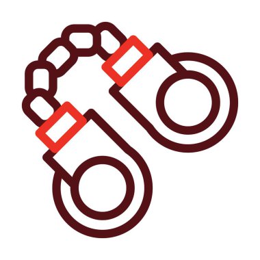 Kelepçe Vektör Kalın Çizgisi Kişisel ve Ticari Kullanım İçin İki Renk Simgesi