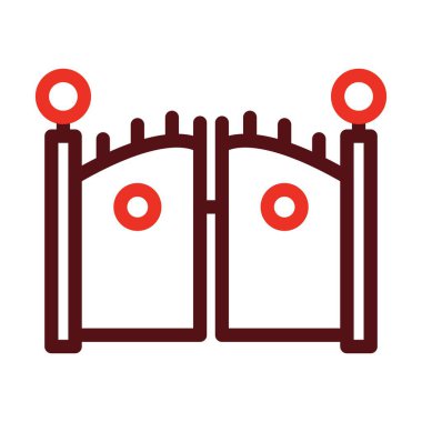 Kişisel ve ticari kullanım için Geçit Vektör Kalın Çizgisi İki Renk Simgesi