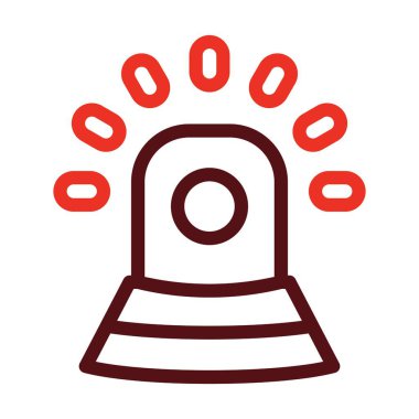 Kişisel ve ticari kullanım için Siren Vektörü Kalın Çizgisi İki Renk Simgesi