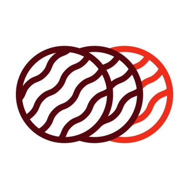 Kişisel ve Ticari Kullanım İçin Soğuk Et Vektörü Kalın Çizgisi İki Renk Simgesi