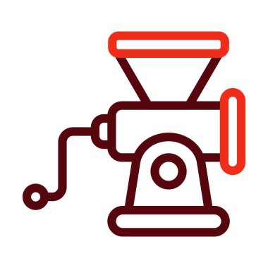 Kişisel ve Ticari Kullanım İçin Et Öğütücü Kalın Çizgi İki Renk Simgesi