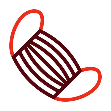 Kişisel ve Ticari Kullanım İçin Koruyucu Maske Vektörü Kalın Çizgi İki Renk Simgesi