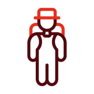 Kişisel ve ticari kullanım için Göç Vektörü Kalın Çizgisi İki Renk Simgesi