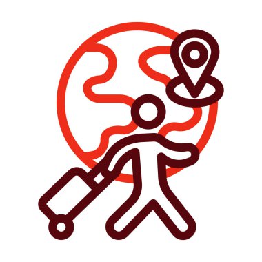 Vatandaşlık Vektörü Kalın Çizgi Kişisel ve Ticari Kullanım İçin İki Renk Simgesi