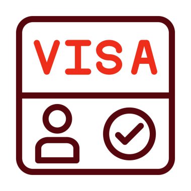 Visa Vector Kalın Çizgi Kişisel ve Ticari Kullanım İçin İki Renk Simgesi