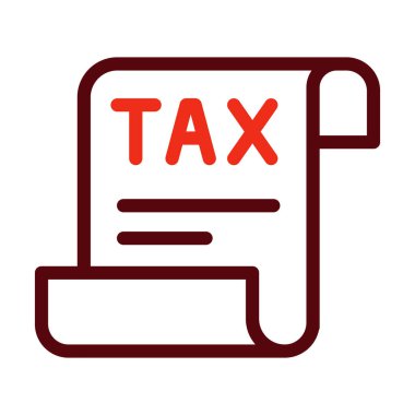 Kişisel ve ticari kullanım için Vergi Vektörü Kalın Çizgisi İki Renk Simgesi