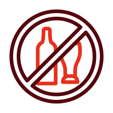 Yasadışı Vektör Kalın Çizgisi Kişisel ve Ticari Kullanım İçin İki Renk Simgesi