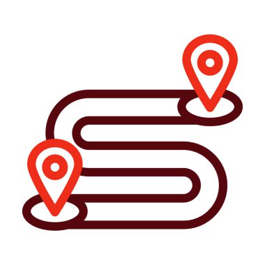 Kişisel ve ticari kullanım için hedef vektör kalınlığı iki renk simgesi