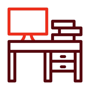 Kişisel ve ticari kullanım için Çalışma Tablosu Kalın Çizgi İki Renk Simgeleri