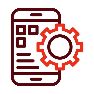 Kişisel ve ticari kullanım için Uygulama Geliştirme Vektörü Kalın Satır İki Renk Simgesi