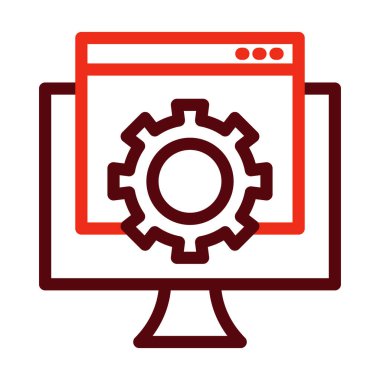 Kişisel ve ticari kullanım için Yazılım Geliştirme Vektörü Kalın Satır İki Renk Simgesi