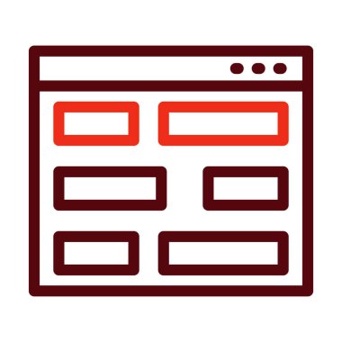 Kişisel ve Ticari Kullanım İçin Düzen Vektör Kalın Çizgisi İki Renk Simgesi