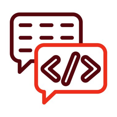 Chatbot Vektör Kalın Çizgisi Kişisel ve Ticari Kullanım İçin İki Renk Simgesi
