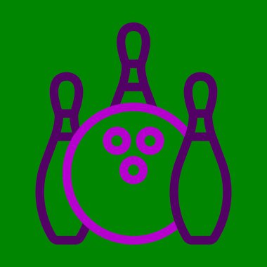 Kişisel ve ticari kullanım için Bowling Vektör Kalın Çizgisi İki Renk Simgesi