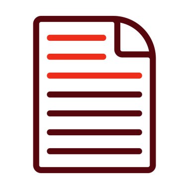 Kişisel ve Ticari Kullanım İçin Belge Vektörü Kalın Satırı İki Renk Simgesi