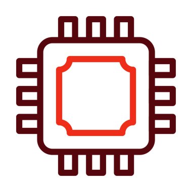 Kişisel ve ticari kullanım için Çip Vektör Kalın Çizgisi İki Renk Simgesi