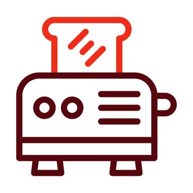 Kişisel ve ticari kullanım için Tost Makinesi Kalın Çizgisi İki Renk Simgesi