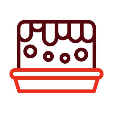 Kişisel ve ticari kullanım için Tereyağı Vektör Kalın Çizgisi İki Renk Simgesi