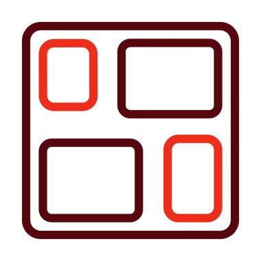 Kişisel ve ticari kullanım için Gıda Tepsisi Vektör Kalın Çizgisi İki Renk Simgesi