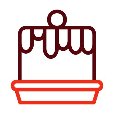 Pudding Vektör Kalın Çizgisi Kişisel ve Ticari Kullanım İçin İki Renk Simgesi