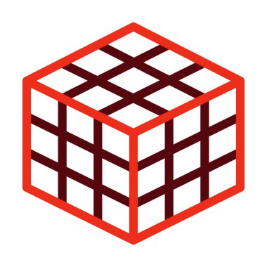 Kişisel ve ticari kullanım için Rubik Vektör Kalın Çizgisi İki Renk Simgesi