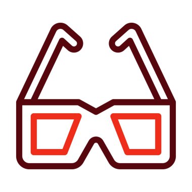 3. Gözlük Vektör Kalın Çizgisi Kişisel ve Ticari Kullanım İçin İki Renk Simgesi