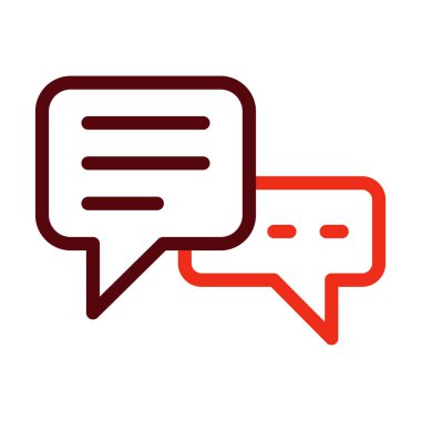 Sohbet Vektörü Kalın Çizgisi Kişisel ve Ticari Kullanım İçin İki Renk Simgesi