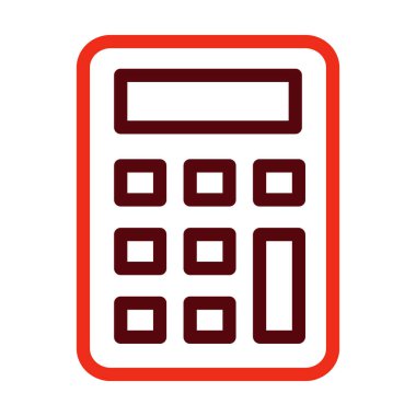 Kişisel ve Ticari Kullanım İçin Hesaplayıcı Vektör Kalın Çizgisi İki Renk Simgesi