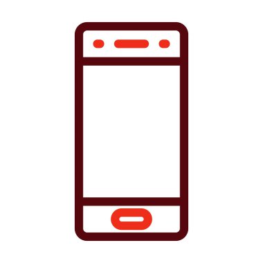 Kişisel ve Ticari Kullanım İçin Cep Telefonu Vektör Kalın Çizgisi İki Renk Simgesi