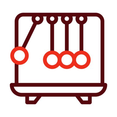 Newton 'un Beşik Vektör Kalın Çizgisi Kişisel ve Ticari Kullanım İçin İki Renk Simgesi