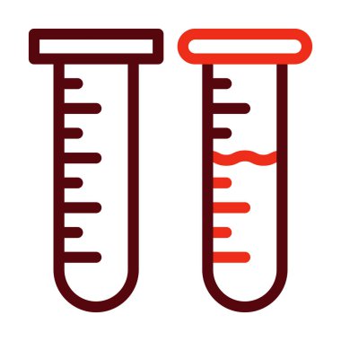 Kişisel ve ticari kullanım için Test Tüpü Kalın Çizgisi İki Renk Simgesi