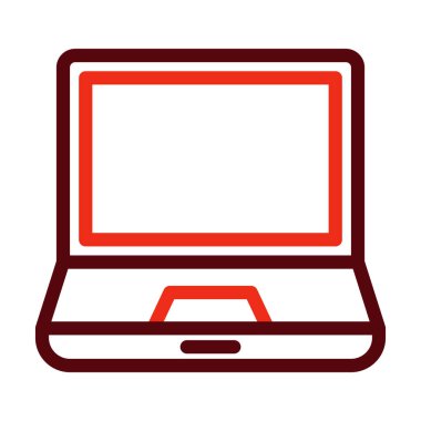 Kişisel ve ticari kullanım için Laptop Vektör Kalın Çizgisi İki Renk Simgesi