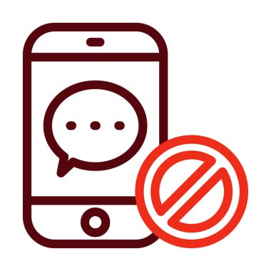 Kişisel ve Ticari Kullanım İçin Engellenmiş Vektör Kalın Çizgisi İki Renk Simgesi