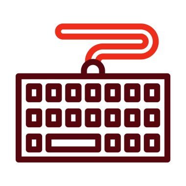 Kişisel ve ticari kullanım için Klavye Vektör Kalın Çizgisi İki Renk Simgesi