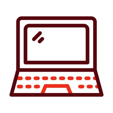 Kişisel ve ticari kullanım için Laptop Vektör Kalın Çizgisi İki Renk Simgesi